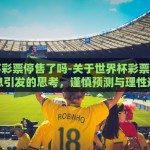 世界杯彩票停售了吗-关于世界杯彩票停售的消息引发的思考，谨慎预测与理性选择