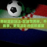 足球世界杯足彩玩法-足球世界杯，不仅仅是赛事，更是足彩的狂欢盛宴