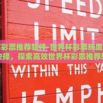 世界杯彩票推荐软件-世界杯彩票热度下的智慧抉择，探索高效世界杯彩票推荐软件