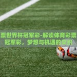 体育彩票世界杯冠军彩-解读体育彩票世界杯冠军彩，梦想与机遇的交织