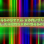 体彩世界杯彩票怎么看-当体育热情与数字碰撞，如何理性观赏体彩世界杯彩票