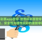 世界杯彩票app暂停-世界杯彩票暂停，合法性、安全性与理性玩彩的重新审视