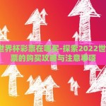 2022世界杯彩票在哪买-探索2022世界杯彩票的购买攻略与注意事项