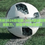 足球世界杯2026微信群-2026足球世界杯，群策群力，微信平台共赏盛世