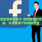 微信群里发世界杯帖子-微信群里的世界杯足迹，社交热潮下的球迷狂欢