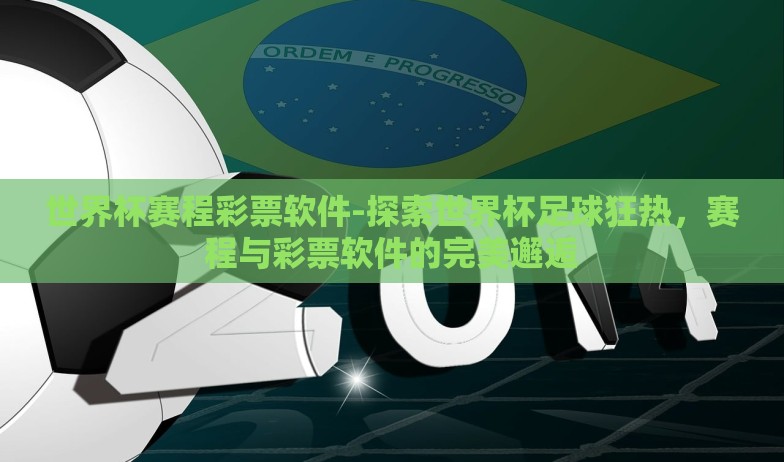 世界杯赛程彩票软件-探索世界杯足球狂热，赛程与彩票软件的完美邂逅