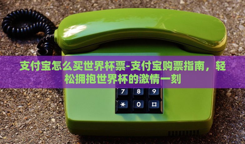 支付宝怎么买世界杯票-支付宝购票指南，轻松拥抱世界杯的激情一刻