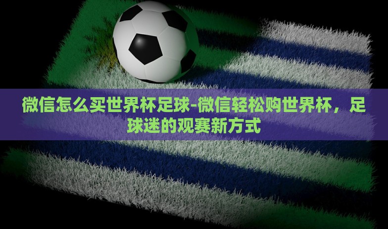 微信怎么买世界杯足球-微信轻松购世界杯，足球迷的观赛新方式