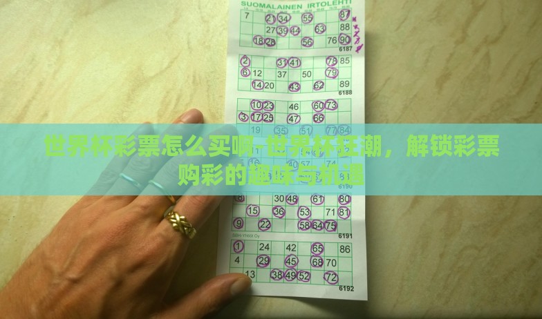 世界杯彩票怎么买啊-世界杯狂潮，解锁彩票购彩的趣味与机遇