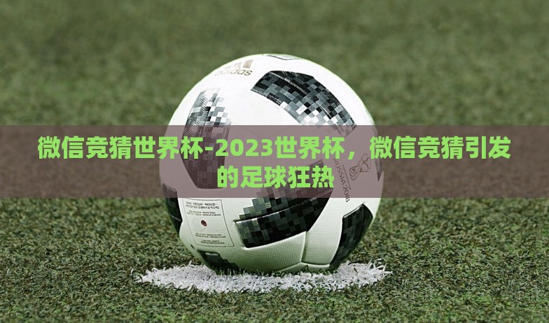 微信竞猜世界杯-2023世界杯，微信竞猜引发的足球狂热