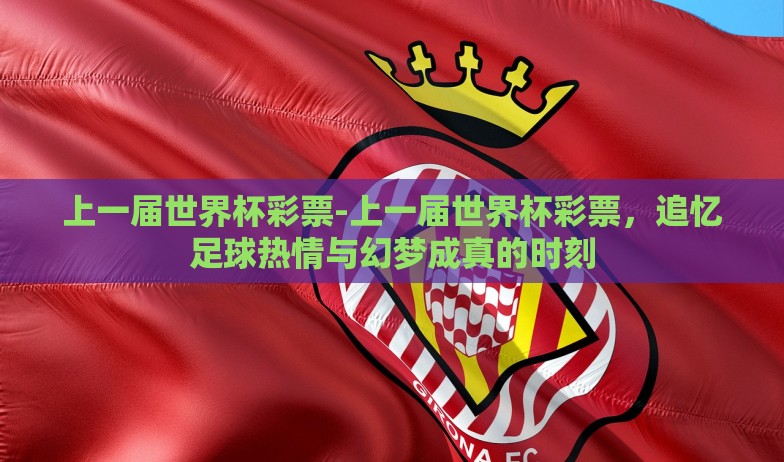 上一届世界杯彩票-上一届世界杯彩票，追忆足球热情与幻梦成真的时刻